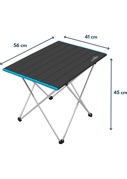 Alüminyum, Katlanabilir Kamp ve Piknik Masası, Omuz Askılı Çantasıyla S41X56X45 cm