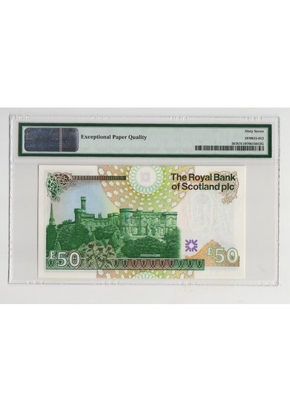 Iskoçya Scotland 50 Pounds 14.9.2005 Pmg 67 Epq - Unc Çil Banknot fiyatları