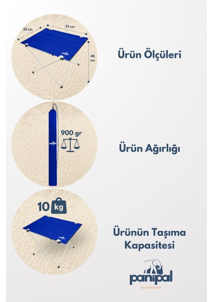 Katlanabilir Kamp ve Piknik Masası, Omuz Askılı Çantasıyla