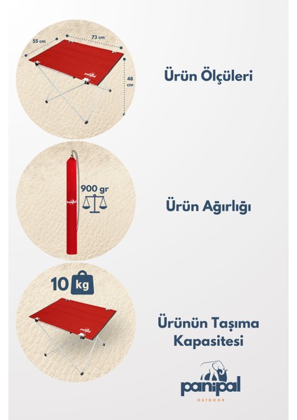 Katlanabilir Kamp ve Piknik Masası, Omuz Askılı Çantasıyla