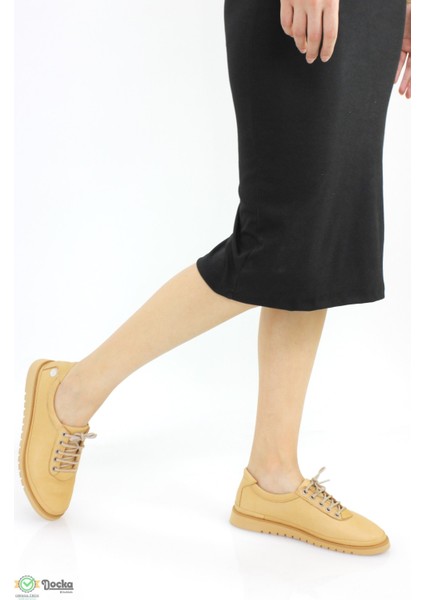 Mammimia Kadın Hakiki Deri Ortopedik Spor Tarz Oxfort Ayakkabı M25/YA-MARY