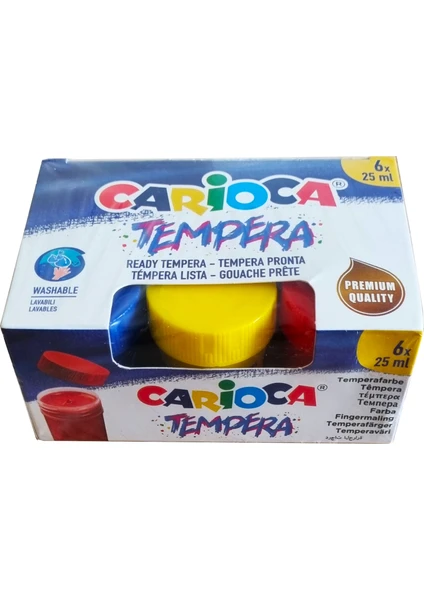 Tempera Fırçalı Suluboya Süper Yıkanabilir 6x25 Ml 6 Renk Karışık