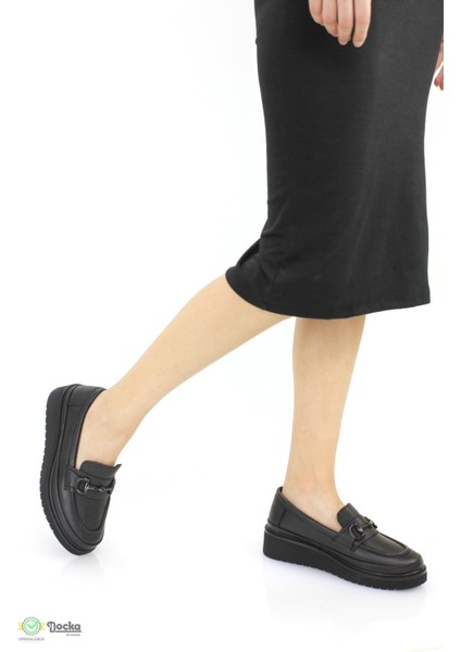 Kadın Hakiki Deri Ortopedik Mevsimlik Loafer Ayakkabı NH23/LF1073
