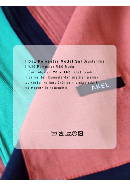Düz Modal Polyester Şal 80 x 185 Ebat