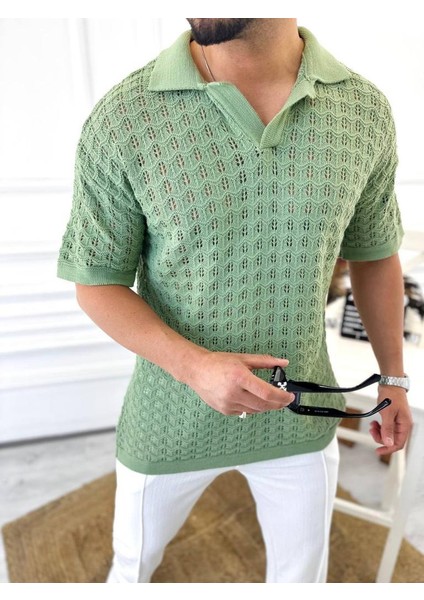 T-Shirt Nefes Alabilen Terletmez Polo Yaka Tshirt Slim Fit Tişört
