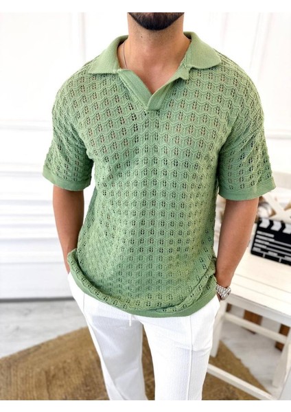T-Shirt Nefes Alabilen Terletmez Polo Yaka Tshirt Slim Fit Tişört