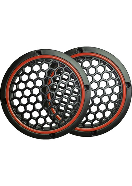 Neon Işıklı 16 cm Hoparlör ve Midrange Kapağı - 2 Adet - Kırmızı