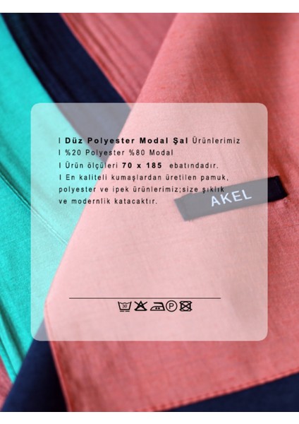 Düz Modal Polyester Şal 80 x 185 Ebat
