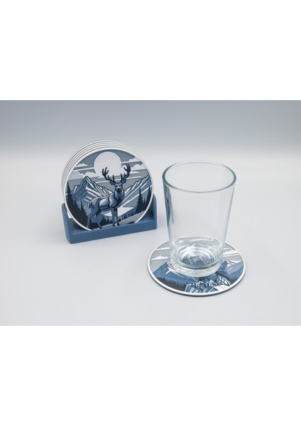 Vahşi Hayvanlar Desenli Bardak Altlığı 3'lü Set
