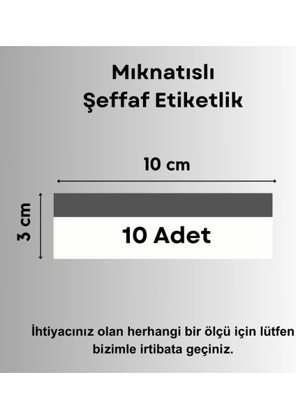 Şeffaf Etiket 10 Adet Pvc Magnet Etiketlik 10x3 cm Mıknatıslı Raf Etiket Cebi Şeffaf Ürün Etiketliği Isimlik Mıknatıslı Etiketlik Cep