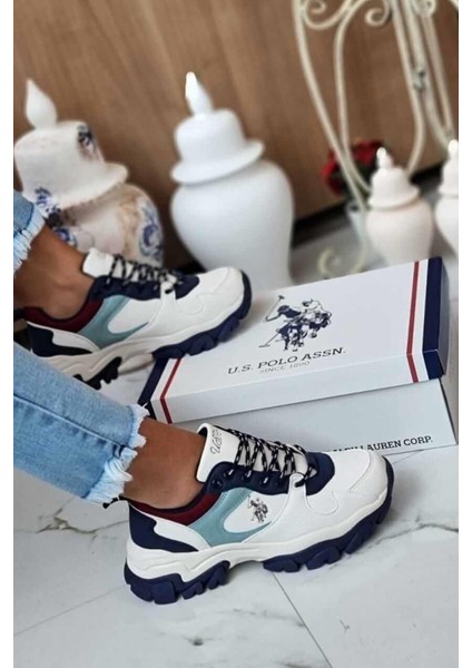 TRACKY Kadın Günlük Spor Ayakkabı 101532673Beyaz/Mavi