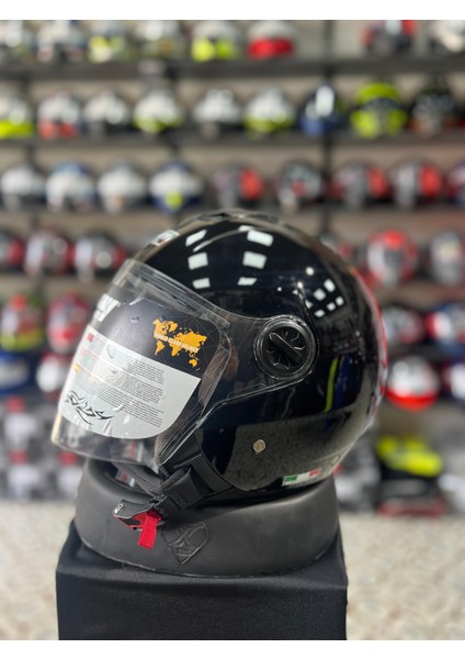 Sw 715 Siyah Yarım Motosiklet Kaskı