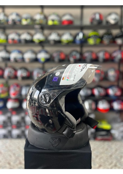Sw 715 Siyah Yarım Motosiklet Kaskı