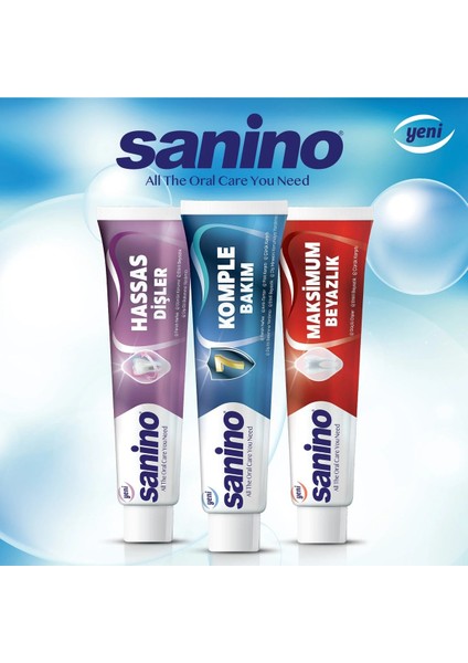 Komple Bakım Sanino Diş Macunu 4 Adet 75 ml - Günlük Koruma Yenilenmiş Formül fırsatları