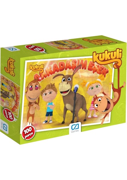 Kukuli Lisanslı 100 Parça 34X24CM Çocuk Puzzle Yapboz Serisi