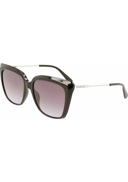 CKJ 22601S 001 56 Kadın Cat Eye Siyah Kemik Güneş Gözlüğü