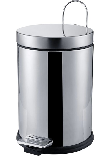 Mikro 5 Lt Pedallı Krom Çöp Kovası
