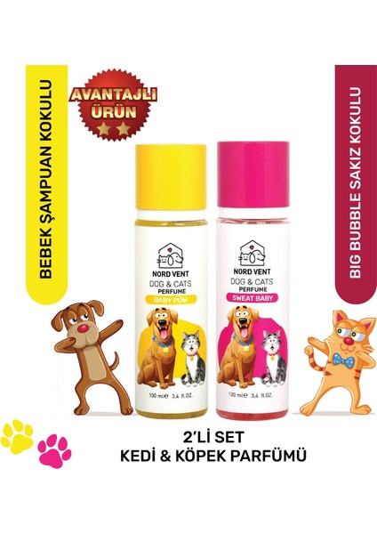 Baby Pow & Sweat Baby Ikili Fırsat Paketi Kedi- Köpek Parfümü 2*100 ml