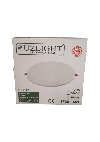 Uzlıght  22W LED Panel Ayarlı Sıva/altı 6500K Beyaz Işık 1760 Lümen