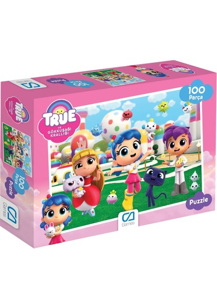 True ve Gökkuşağı Krallığı Lisanslı 100 Parça 34X24CM Çocuk Puzzle Yapboz Serisi