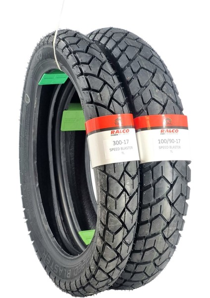 Ralco Tyres 100/90-17 ve 300-17 Tvs Raider Takım Tl (Tubeless - Dubleks) Motosiklet Lastiği Speedblaster