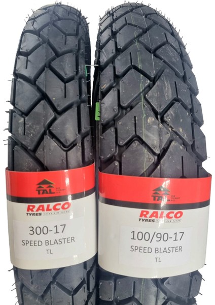 Ralco Tyres 100/90-17 ve 300-17 Tvs Raider Takım Tl (Tubeless - Dubleks) Motosiklet Lastiği Speedblaster