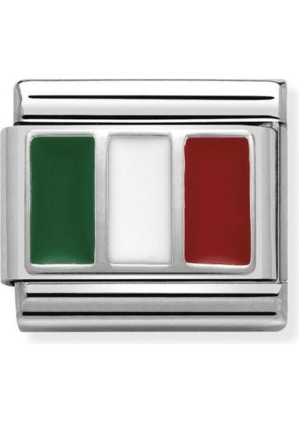 Composable Classic Dekoratif Link - Bayraklar - Italya - (16 Italy) 925 Gümüş