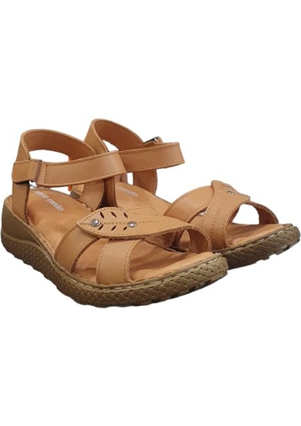 Deri Anatomik Kadın Sandalet Ayakkabı