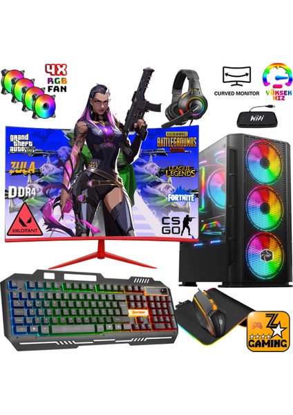 Dpx9 Ryzen 5 3600 16GB 256GB Ssd+1tb HDD GTX1660 23.8" 165Hz Oyuncu Masaüstü Bilgisayar