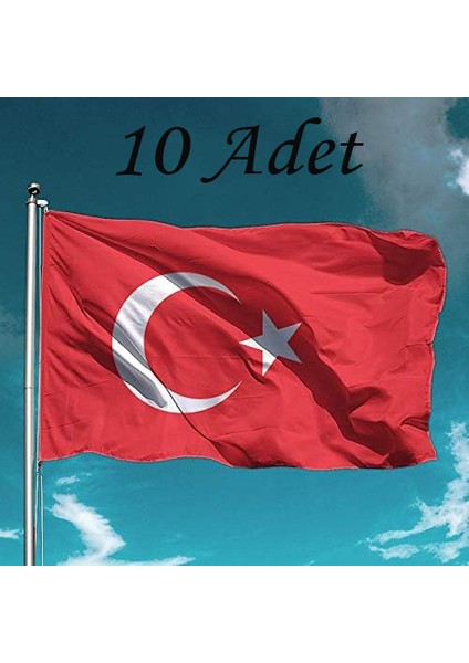 Türk Bayrağı 10 Adet Raşel Türk Bayrağı 70X105
