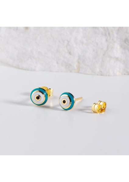 14 Ayar Nazar Boncuğu Altın Küpe 1,20 gr