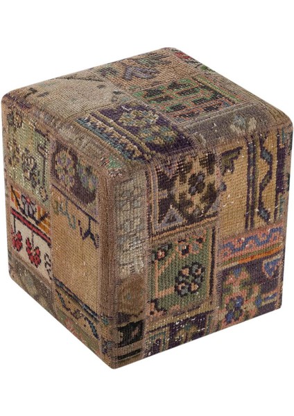 Kahveregi Anadolu Kilim El Dokuma Patchwork Puf