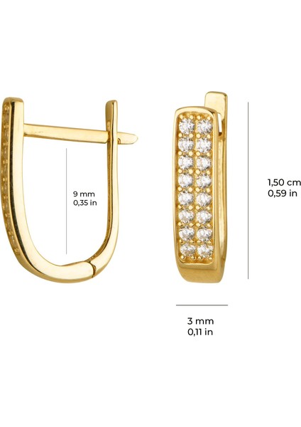 14 Ayar Çift Sıra Taşlı Altın Halka Küpe 1,83 gr fırsatları