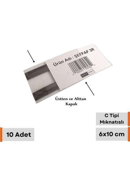 Şeffaf Etiket 10 Adet PVC C Tipi 6x10 cm Magnet Depo Ürün Etiketliği Şeffaf Mıknatıslı Etiketlik isimlik Raf Fiyat Etiketliği