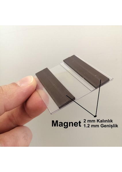 Şeffaf Etiket C Tipi Pvc Magnet Etiketlik Mıknatıslı Etiketlik