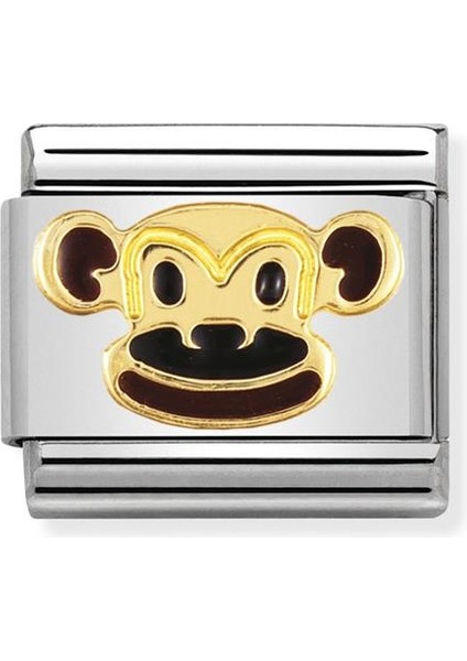 Composable Classic Dekoratif Link - Hayvanlar - Maymun - (12 Monkey) 18K Altın