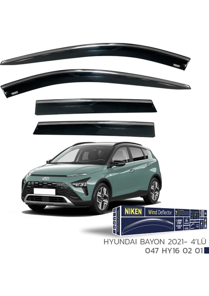 Hyundai Bayon 2021 Sonrası Uyumlu Kromlu Cam Rüzgarlığı 4lü