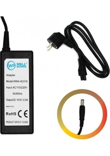 Hp Notebook Laptop Adaptörü 19.5 V 3.33A 65W 7.4x5.0 mm