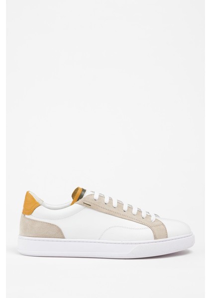 Cordoba Deri Beyaz Soft Bej Süet Erkek Sneaker Eva Hazır Taban Ayakkabı