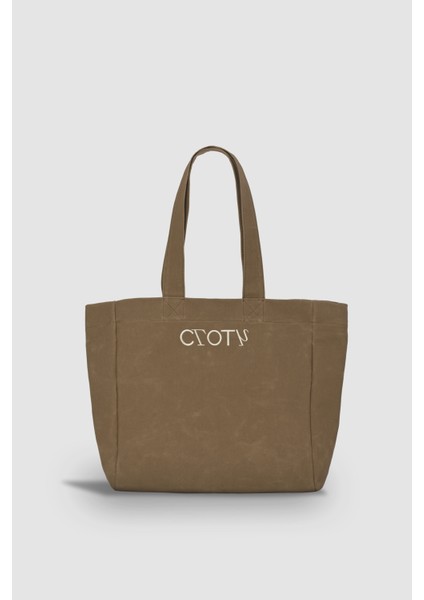 10.01 Mumlu Kanvas Maxi Çanta (Jade Brown)