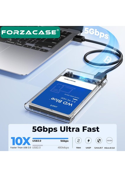Taşınabilir Yüksek Hızlı 5gbps USB 2.0/3.0 Sata 2.5 Inch Harici Harddisk Kutusu - FC469