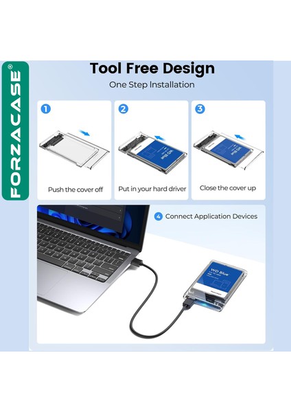 Taşınabilir Yüksek Hızlı 5gbps USB 2.0/3.0 Sata 2.5 Inch Harici Harddisk Kutusu - FC469