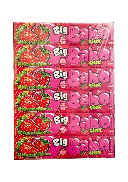 Big Babol Çilek Aromalı Sakız 6 Lı 25 gr 18LI Paket