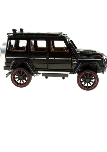 1:16 Ölçek Metal Model Suv Araba Çek Bırak Işıklı Sesli Siyah