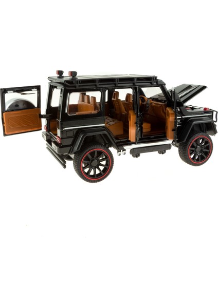 1:16 Ölçek Metal Model Suv Araba Çek Bırak Işıklı Sesli Siyah