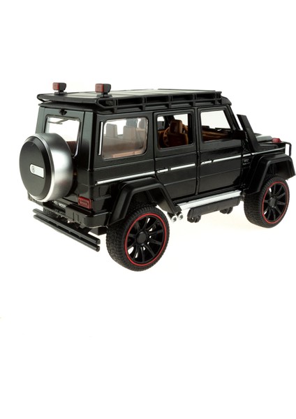 1:16 Ölçek Metal Model Suv Araba Çek Bırak Işıklı Sesli Siyah