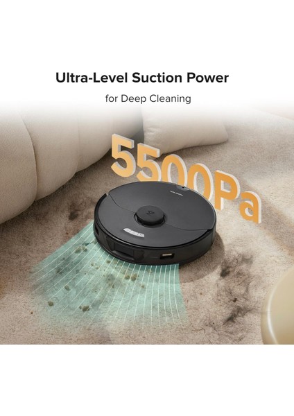 S7 Max Ultra Premium Robot Süpürge, Mop Kaldırma, Mop Kurutma, Kendi Kendini Temizleme, Vibrarise Paspaslama+Luciole Lambader