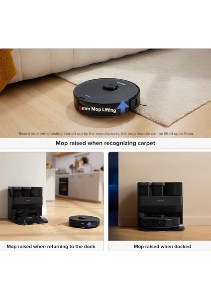 S7 Max Ultra Premium Robot Süpürge, Mop Kaldırma, Mop Kurutma, Kendi Kendini Temizleme, Vibrarise Paspaslama+Luciole Lambader