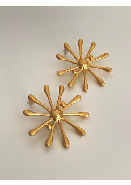 Özel Tasarım Altın Kaplama Pervane Küpe