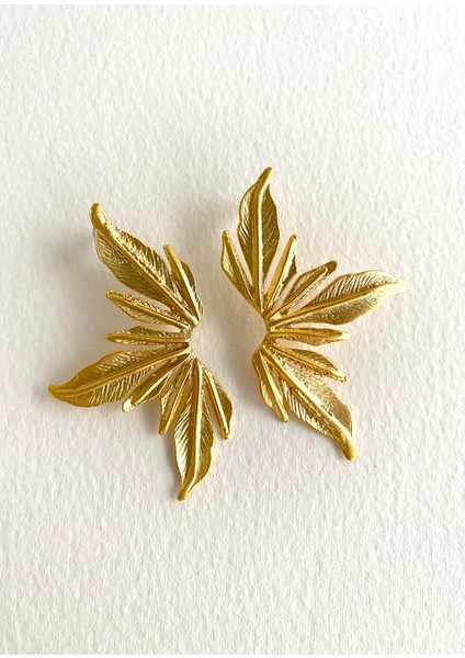 Özel Tasarım Mat Kaplama Lilyum Çiçek Küpe